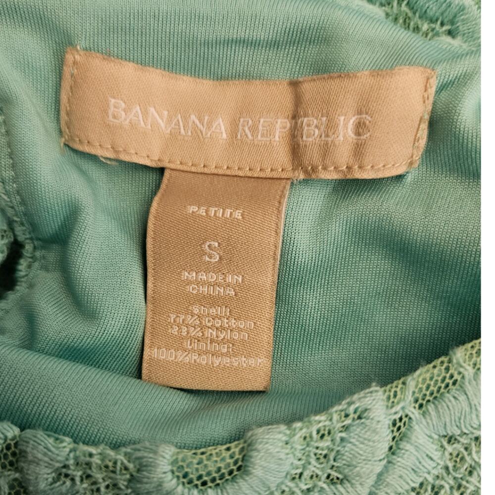 Banana Republic Teal Sleeveless Eyelet Lace Scoop neck Top sz Small - Picture 5 of 6